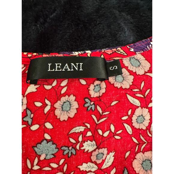 LEANI BOHO BORDER PRINT DRAWSTRING WAIST RAYON DRESS S - Picture 4 of 8